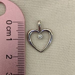 James Avery 925 SS Heart with Diamond Pendant